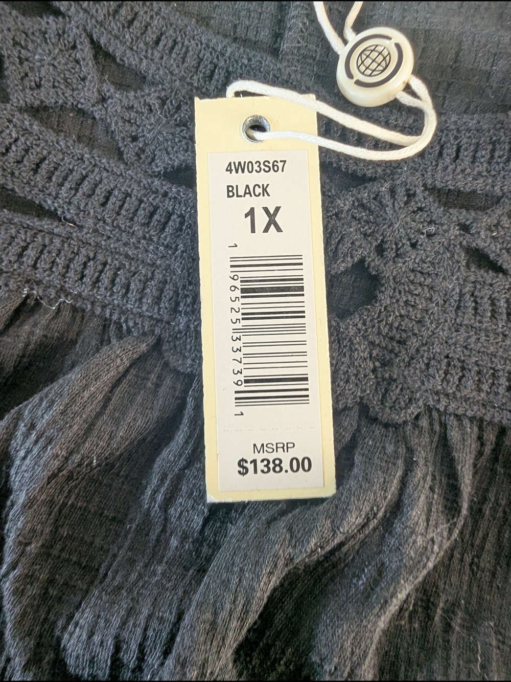 NWT Max Studio London 1X Black Crochet Boho Tiered Babydoll Tunic Dress Plus - Picture 6 of 7